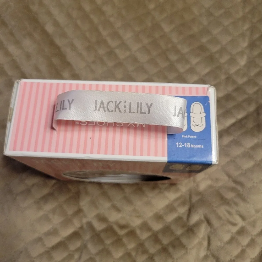 Jack & Lily Pink and‎ white shoes size 12m 18m slip on soft soles learn to walk